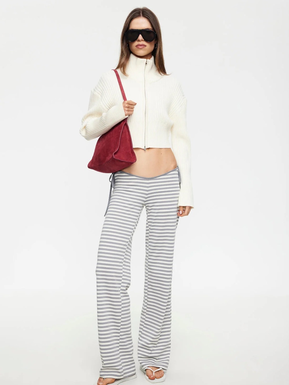 LIONESS | BLOOM TIE PANT | ASH STRIPE | 1K - Picture 2 of 4